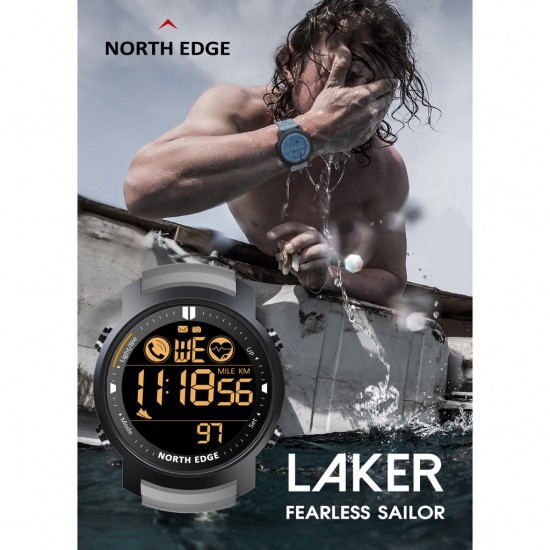 North Edge Laker BL Smart Watch Men Waterresistance 5ΑΤΜ Running Sports Outdoor Multifuction 